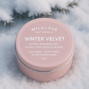 Dog and Puppy Paw Balm, Winter Velvet Puppy Pad Moisturizer | Lick-Safe, Puppy-Safe Winter Paw Cream – Wildlove Naturals